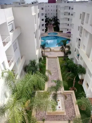 an aerial view of a building with a swimming pool at BOUZNIKA Z2 in Bouznika
