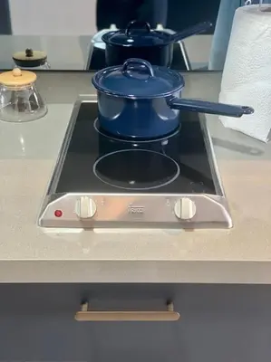 a pot on top of a stove in a kitchen at Upscale flat with Gym in Casablanca