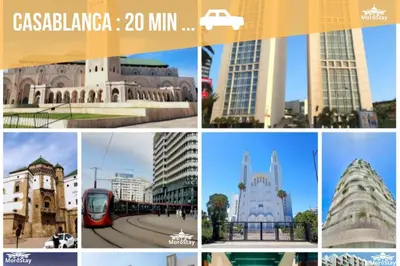 a collage of pictures of cities and buildings at AeroChic in Nouaceur